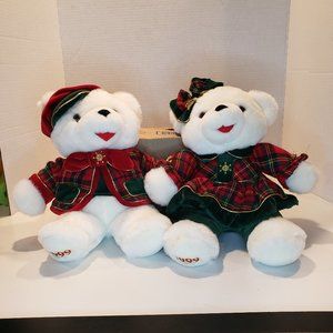 EUC-VINTAGE-13” 1999 Tb Trading Company Snowflake Teddy Bear Plush Christmas Y2K